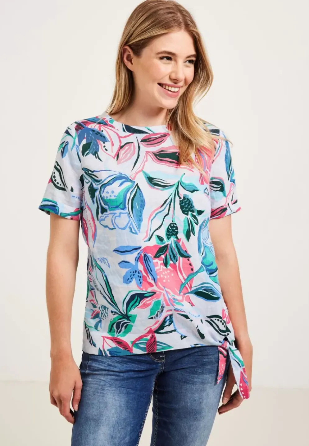 Print Leinenbluse