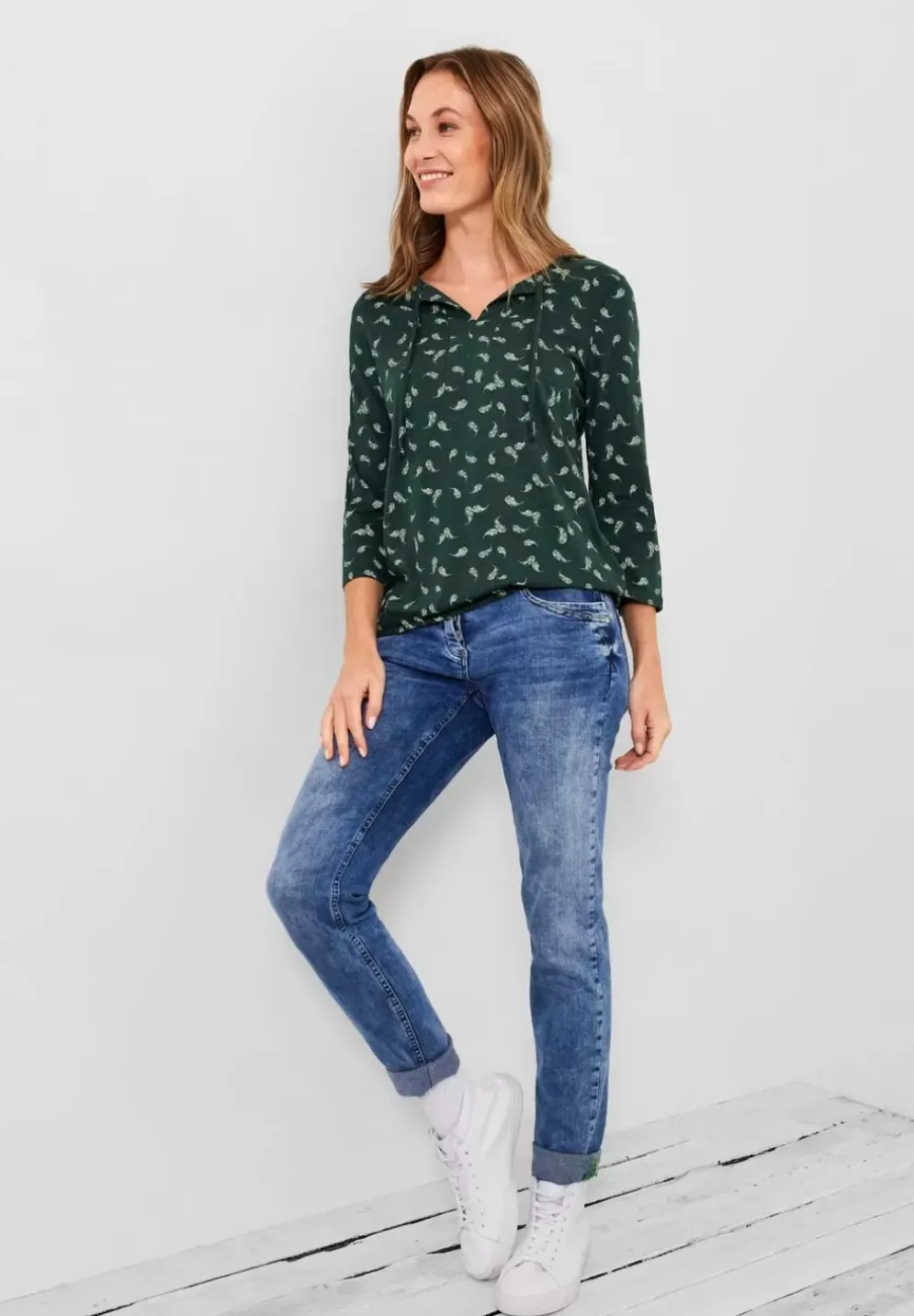 Print Shirt Mit 3/4 Armel