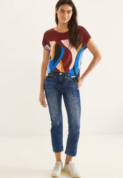 Print Spitzen T-Shirt