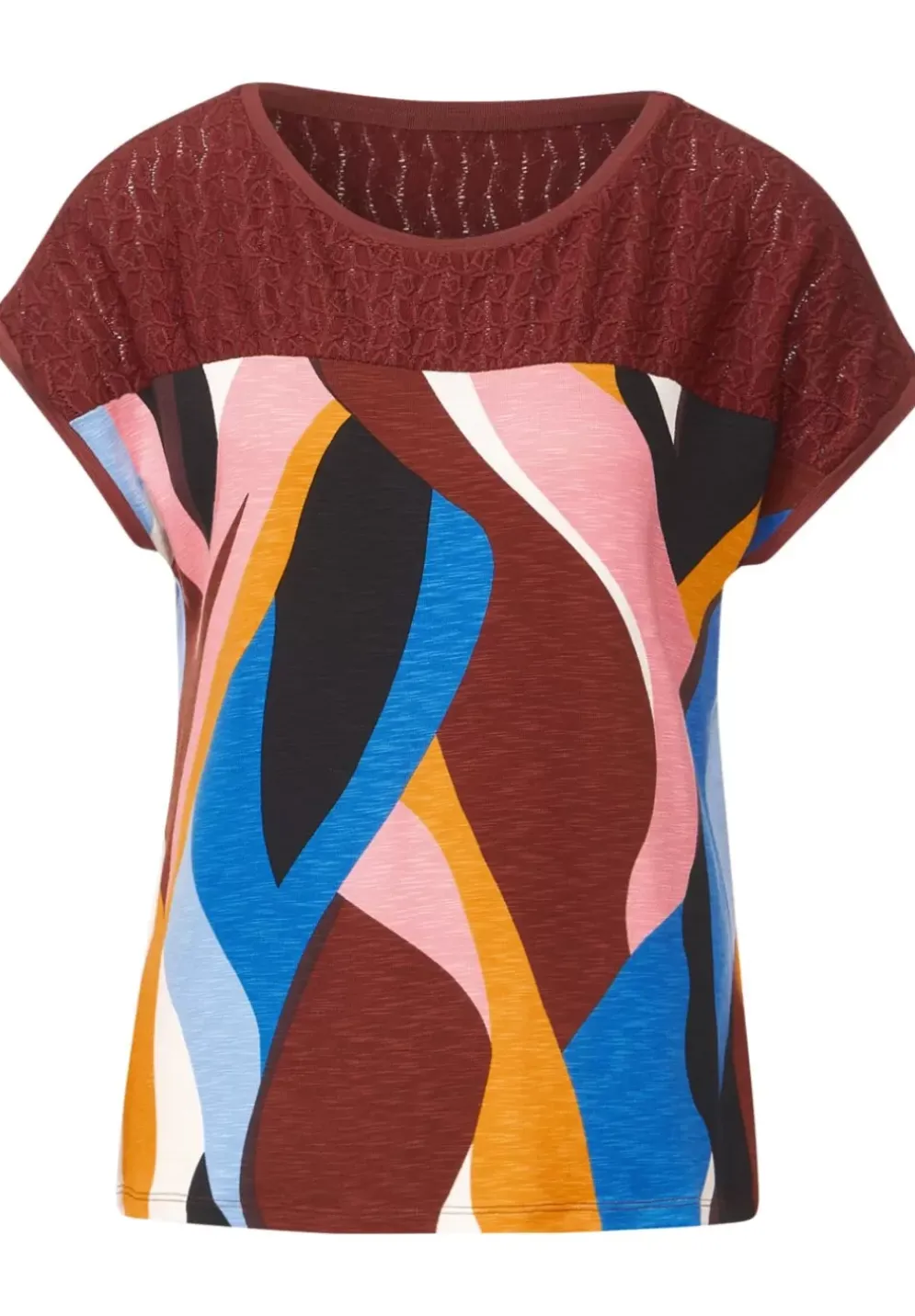 Print Spitzen T-Shirt