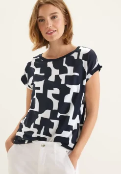 Print T-Shirt Mit Stricktape