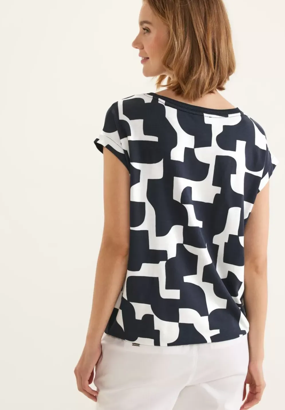 Print T-Shirt Mit Stricktape
