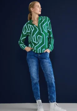 Printbluse Im Tunikastyle