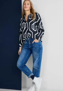 Printbluse Im Tunikastyle