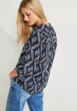 Printbluse Mit 3/4 Armel