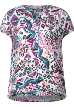 Printbluse Mit Elastiksaum