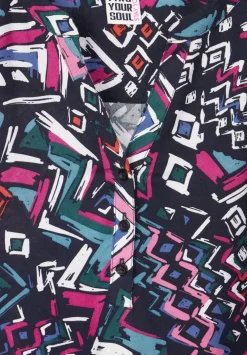 Printbluse Mit Elastiksaum
