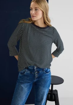 Printbluse Mit Tapedetail