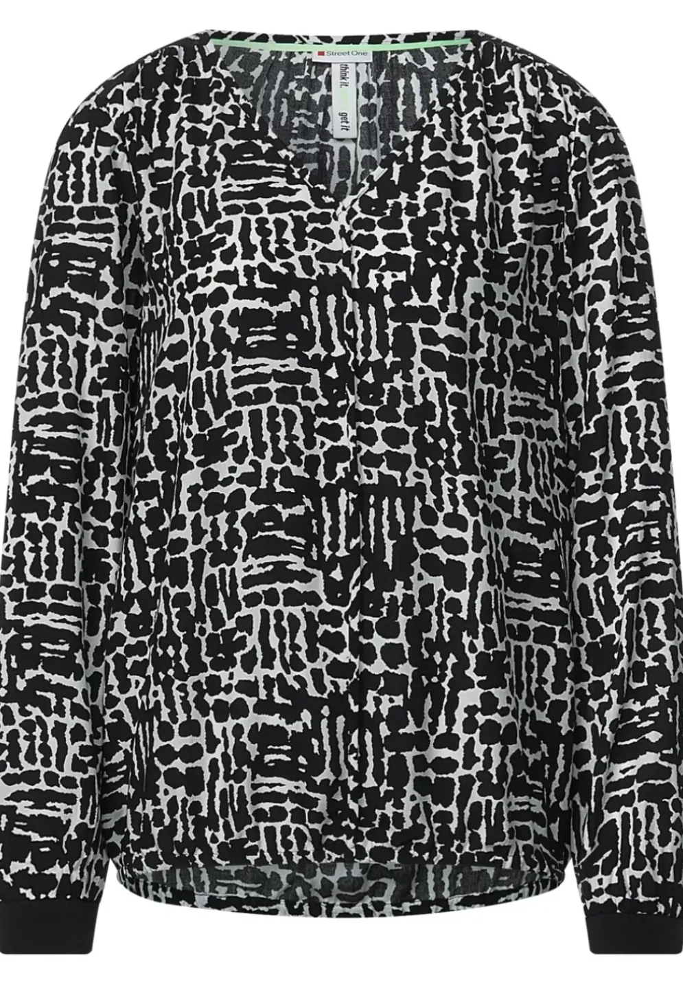Printbluse Mit V-Ausschnitt