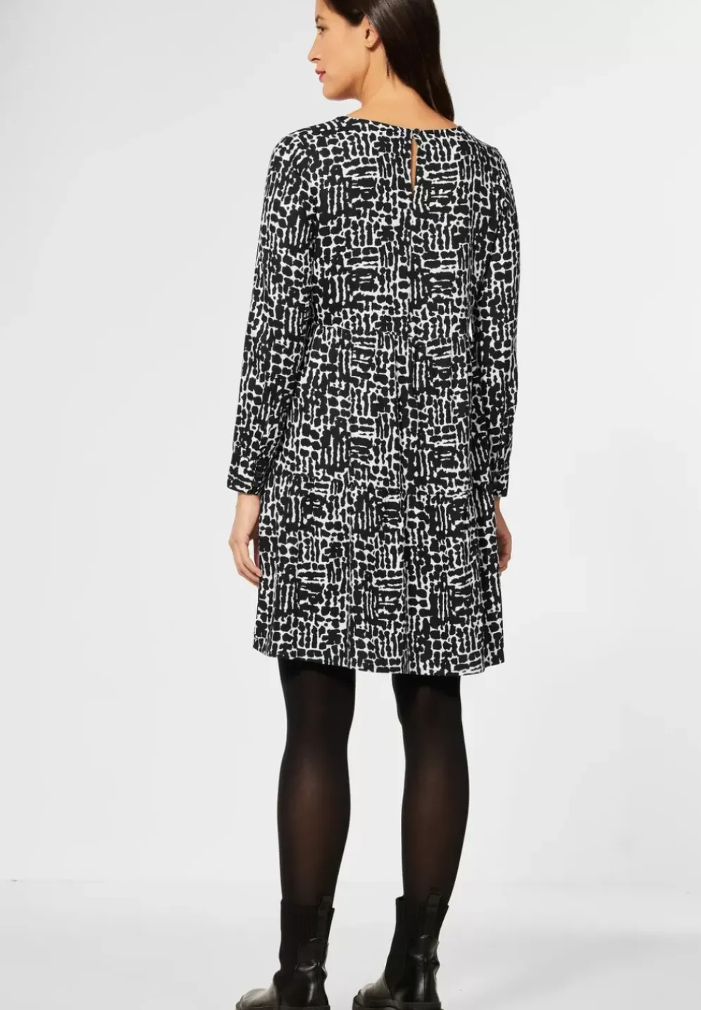 Printkleid Mit Volants