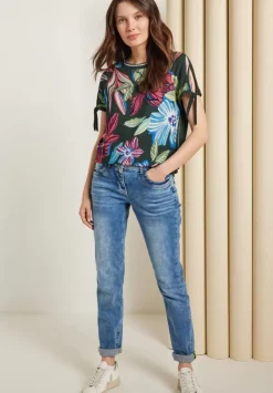 Printshirt Im Materialmix