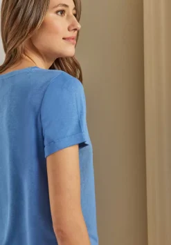 Printshirt In Leinenoptik