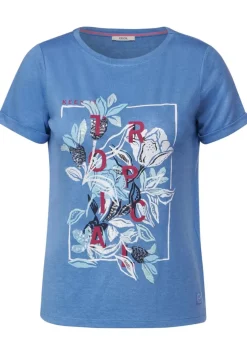 Printshirt In Leinenoptik