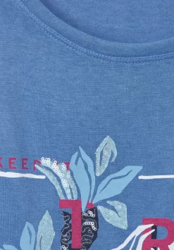Printshirt In Leinenoptik