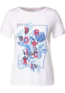 Printshirt In Leinenoptik