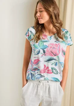 Printshirt In Leinenoptik