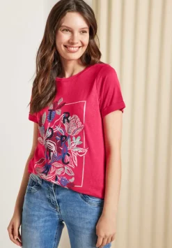 Printshirt In Leinenoptik