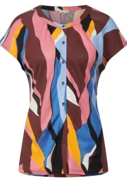 Printshirt Mit Knopfleiste