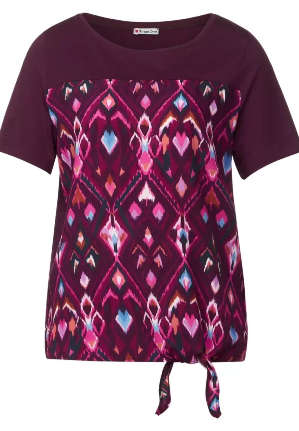 Printshirt Mit Knotendetail