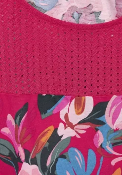 Printtop Mit Spitzendetail