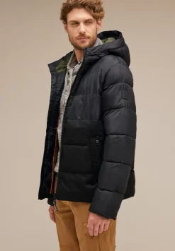 Pufferjacke Im Materialmix