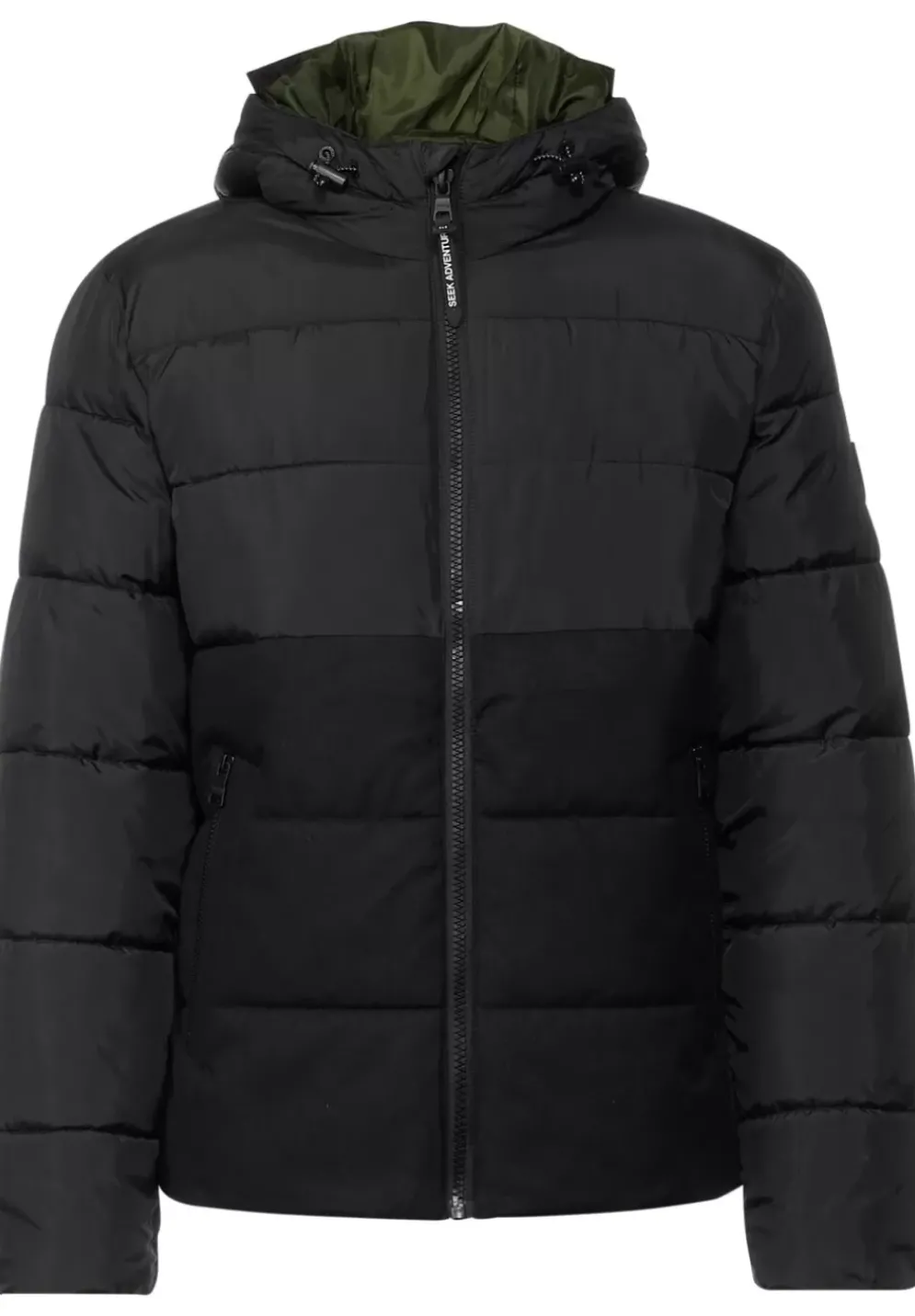 Pufferjacke Im Materialmix