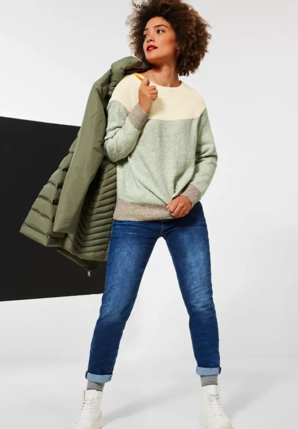 Pullover Im Strickmix