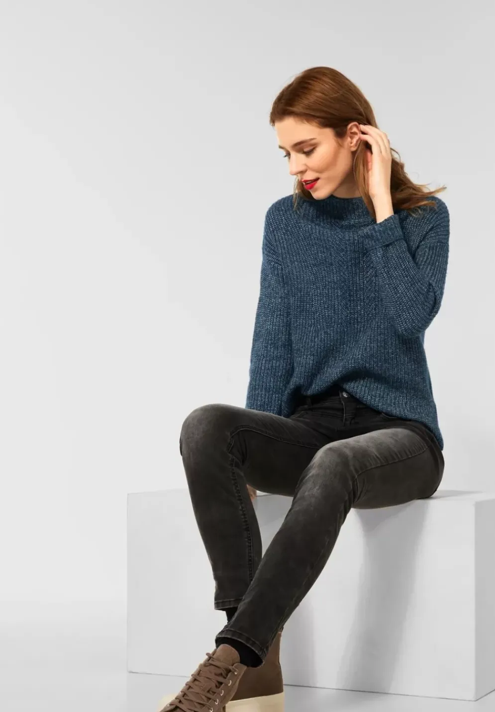 Pullover In Mouline Look
