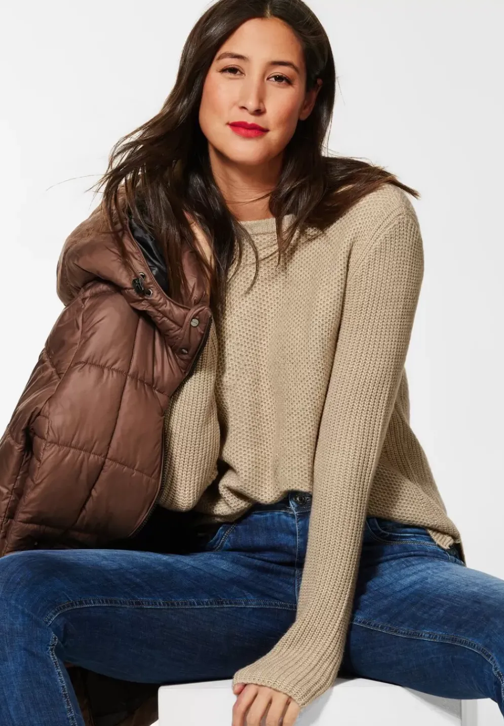 Pullover Mit Waffelstruktur