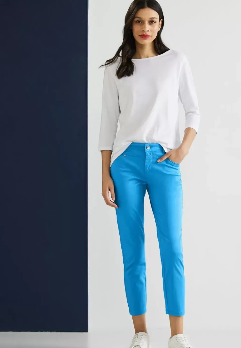 Satinierte Casual Fit Hose