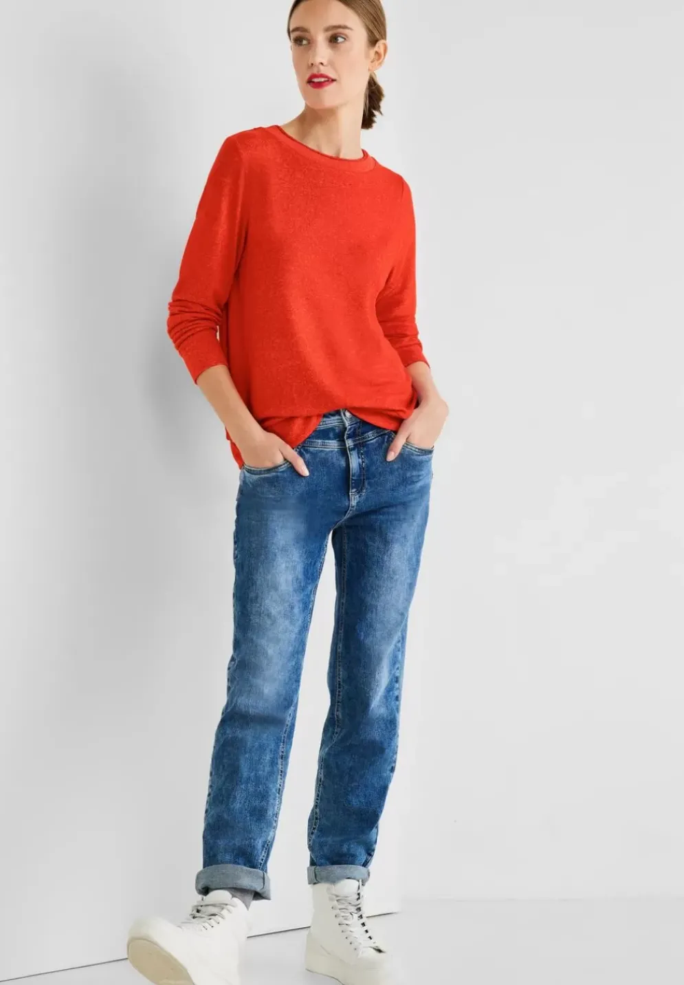 Shirt In Melange Optik