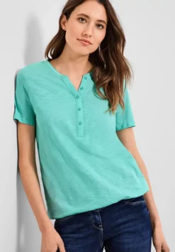 Shirt Mit Kurzer Knopfleiste