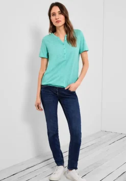 Shirt Mit Kurzer Knopfleiste