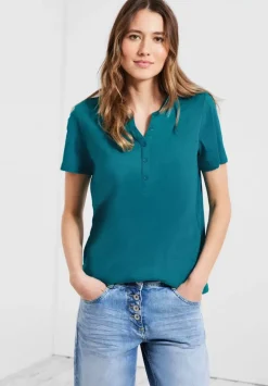Shirt Mit Kurzer Knopfleiste