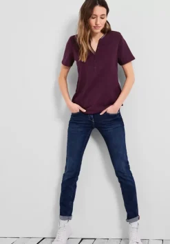 Shirt Mit Kurzer Knopfleiste