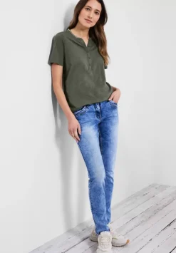 Shirt Mit Kurzer Knopfleiste