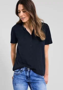 Shirt Mit Kurzer Knopfleiste