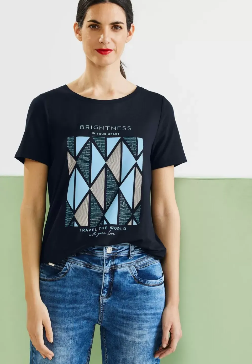 Shirt Mit Rhombus Partprint
