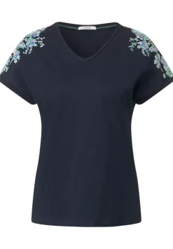 Shirt Mit Schulter Stickerei