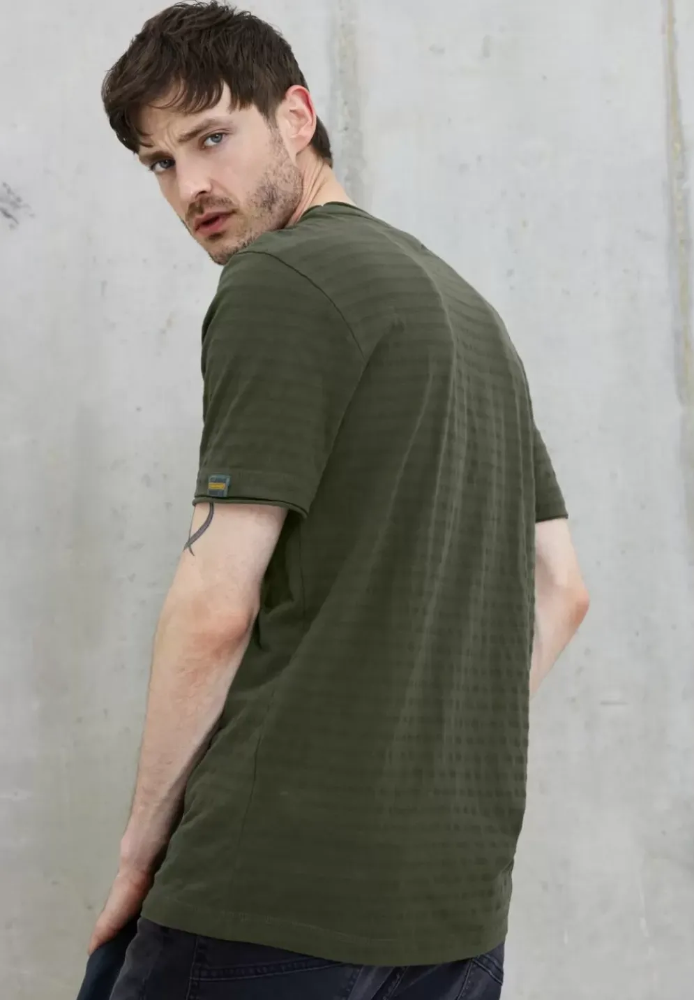 Shirt Mit Struktur Streifen