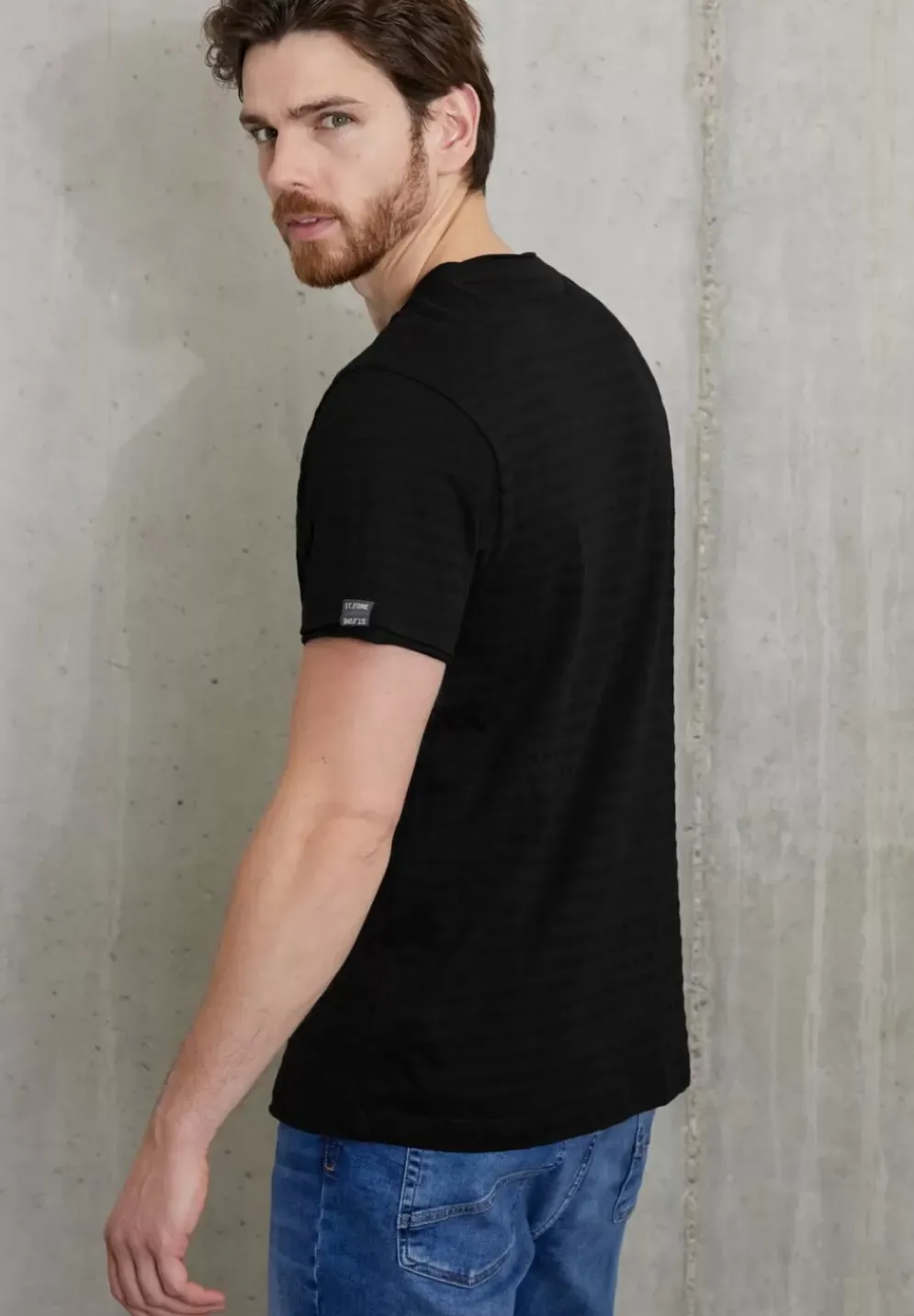 Shirt Mit Struktur Streifen