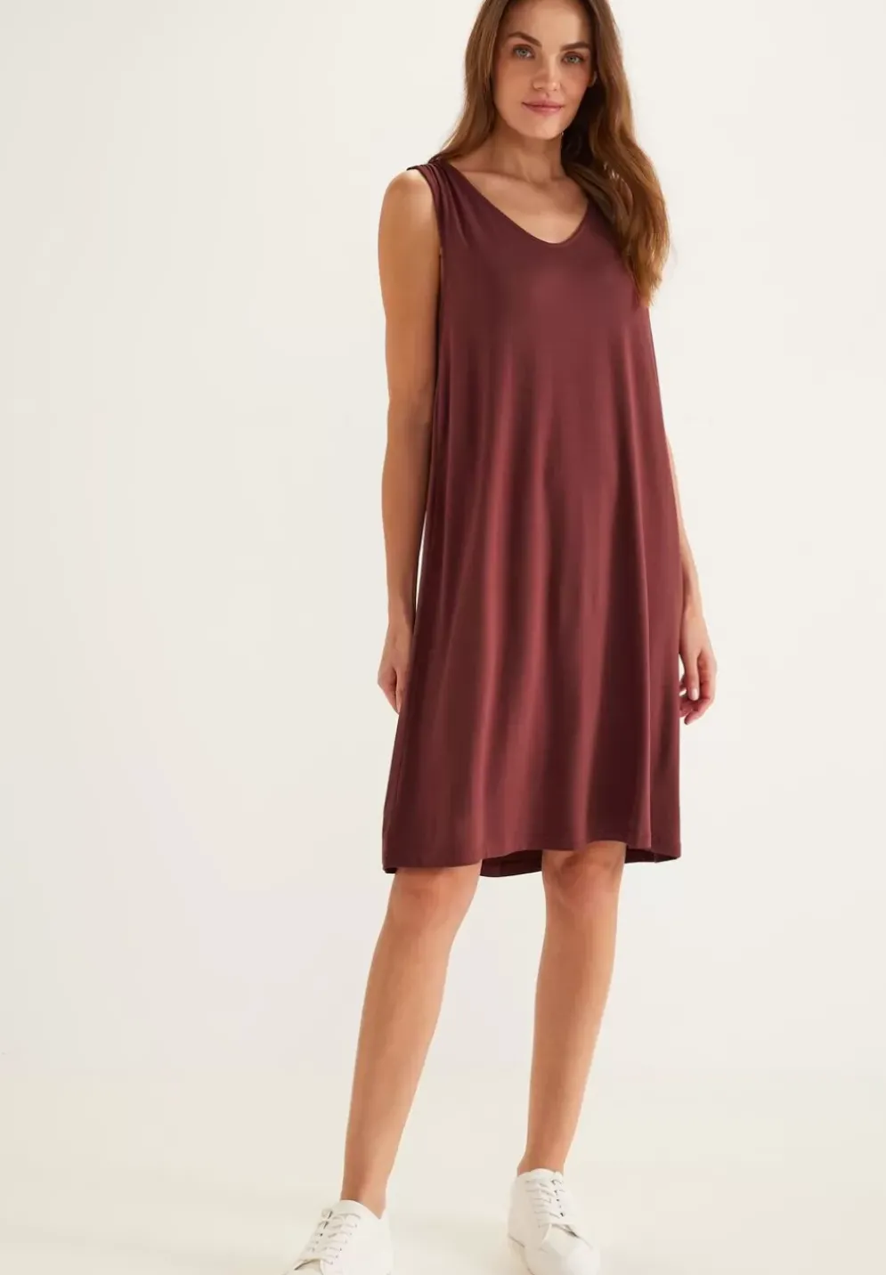 Shirtkleid In Unifarbe