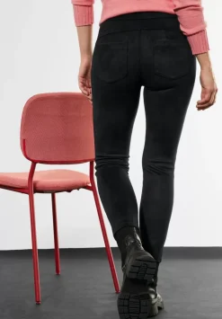 Skinny Fit Velours Hose