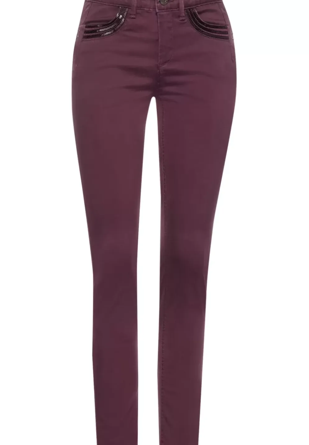 Slim Fit Hose Mit Pailetten