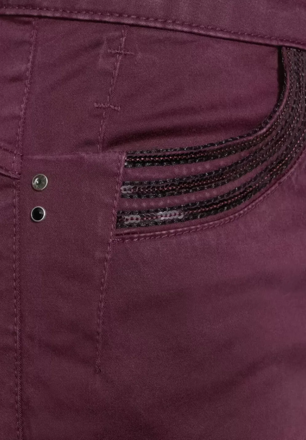 Slim Fit Hose Mit Pailetten