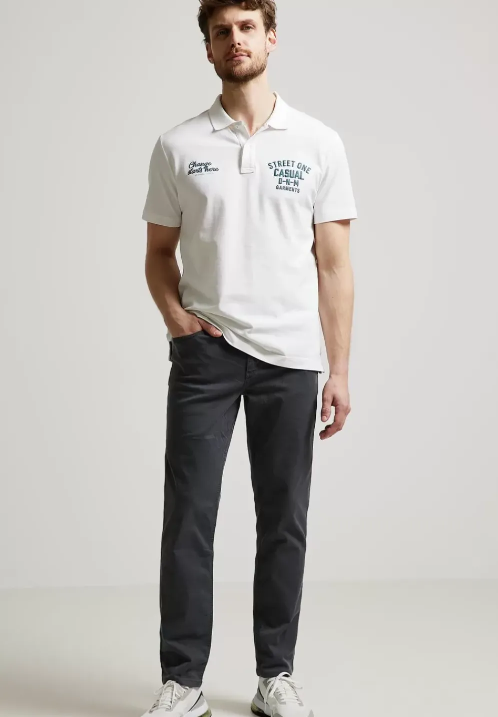 Slim Fit Hose Mit Struktur