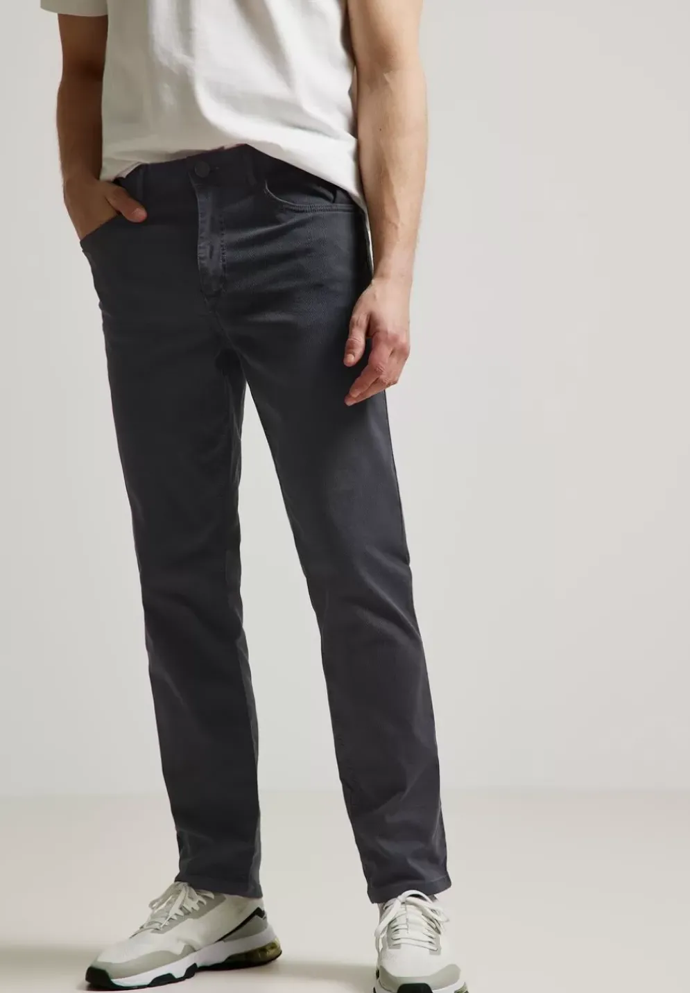 Slim Fit Hose Mit Struktur