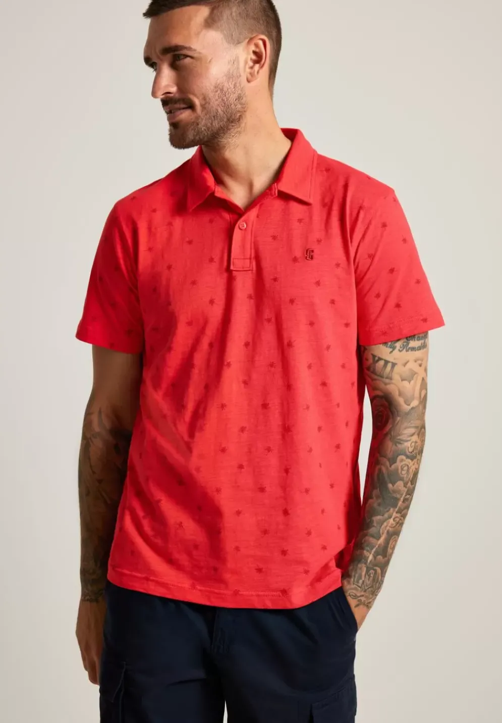 Slub Jerseypolo Mit Print