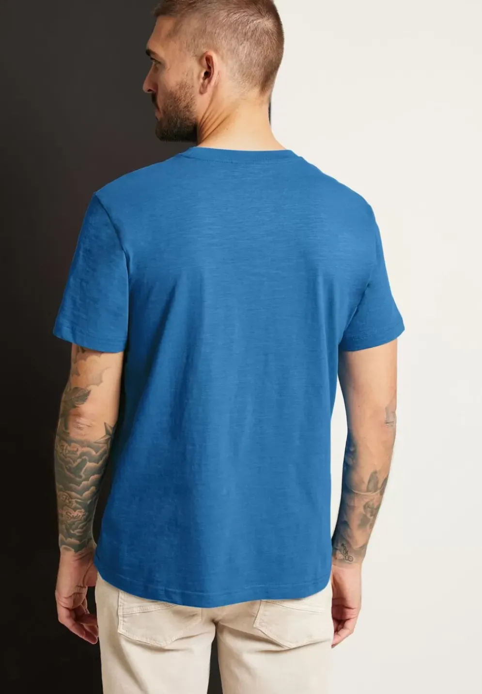 Slub T-Shirt Mit Frontprint