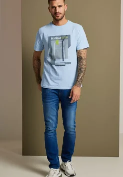 Slub T-Shirt Mit Frontprint